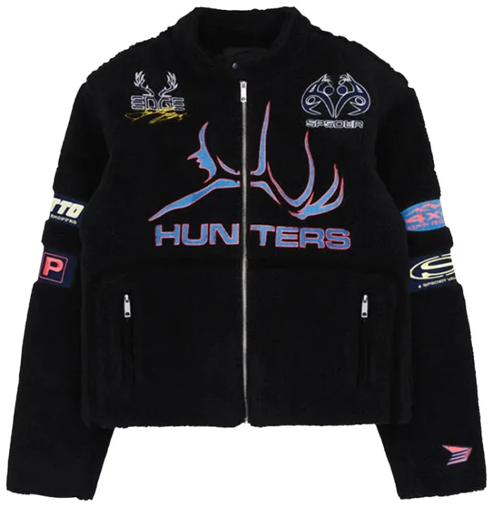 Buy Sp5der Sherpa Hunter Moto Jacket ‘Black’ – SP5 BLMOTJKT | GOAT