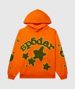 Sp5der Beluga Hoodie ‘Orange’ Sp5 Brown Logo