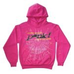 New Black Printed Hoodie – Pink
